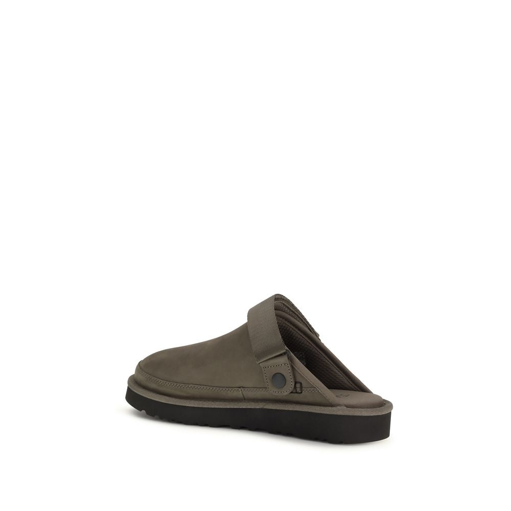 UGG Brown Calf Leather Bos Taurus Mules - ClickThatClicks 