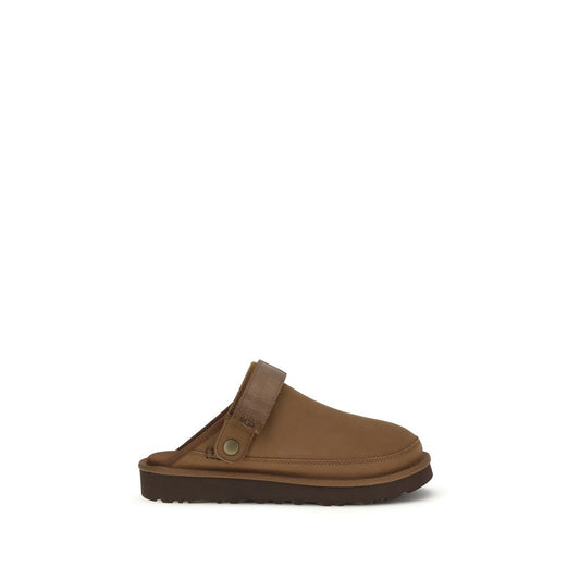 UGG Brown Calf Leather Bos Taurus Mules - ClickThatClicks 