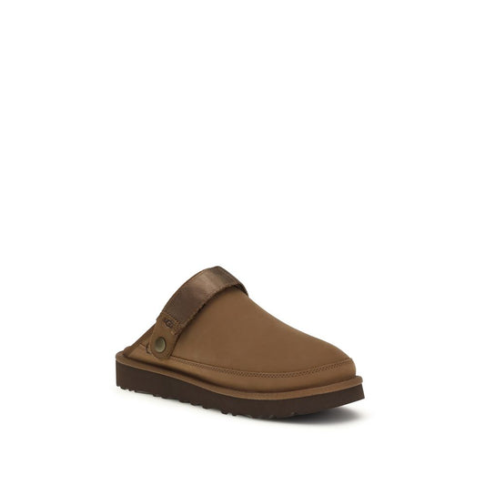UGG Brown Calf Leather Bos Taurus Mules - ClickThatClicks 