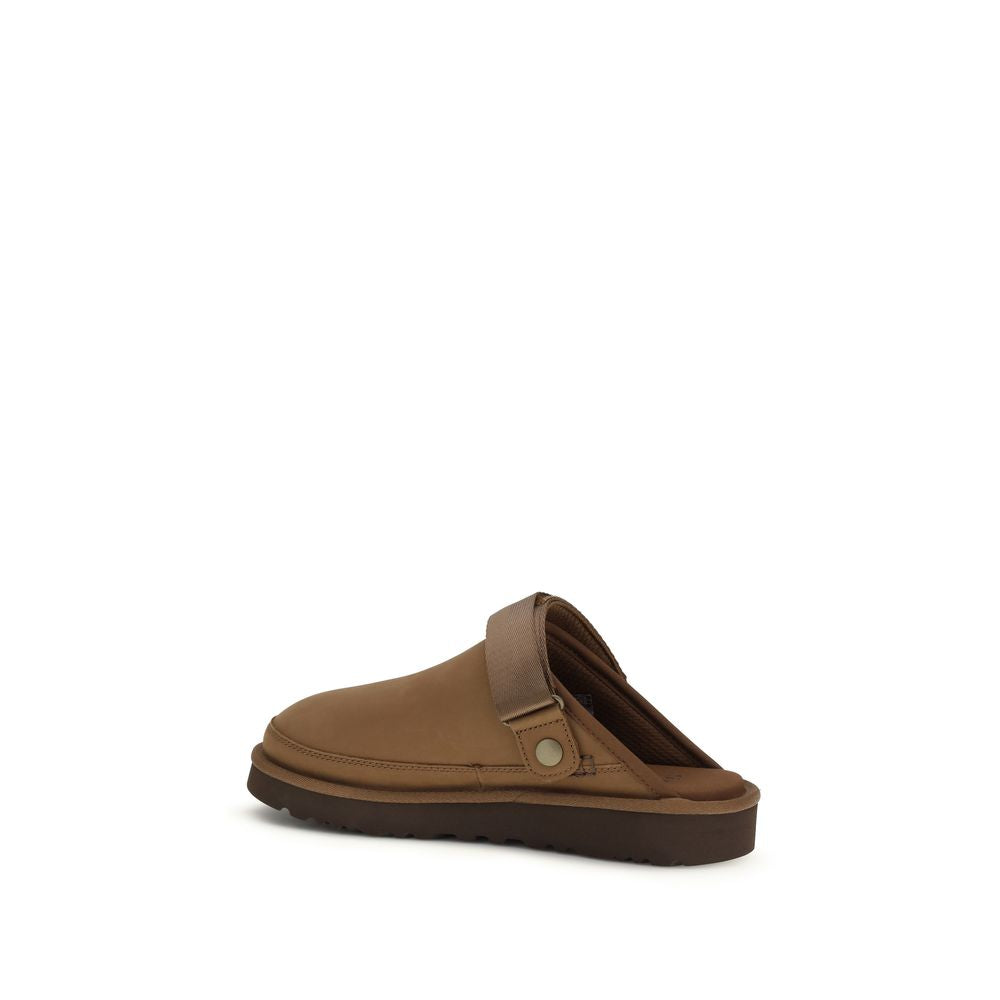UGG Brown Calf Leather Bos Taurus Mules - ClickThatClicks 