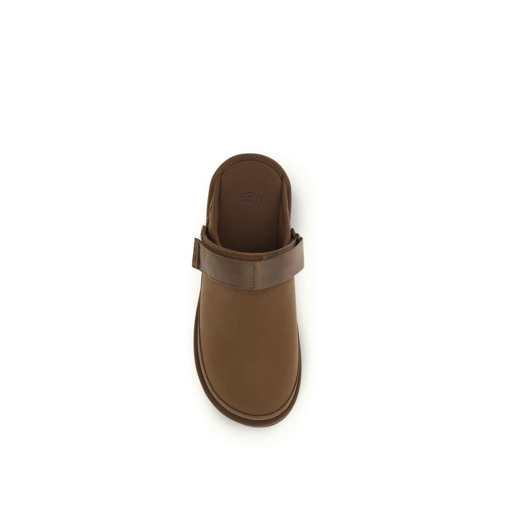 UGG Brown Calf Leather Bos Taurus Mules - ClickThatClicks 
