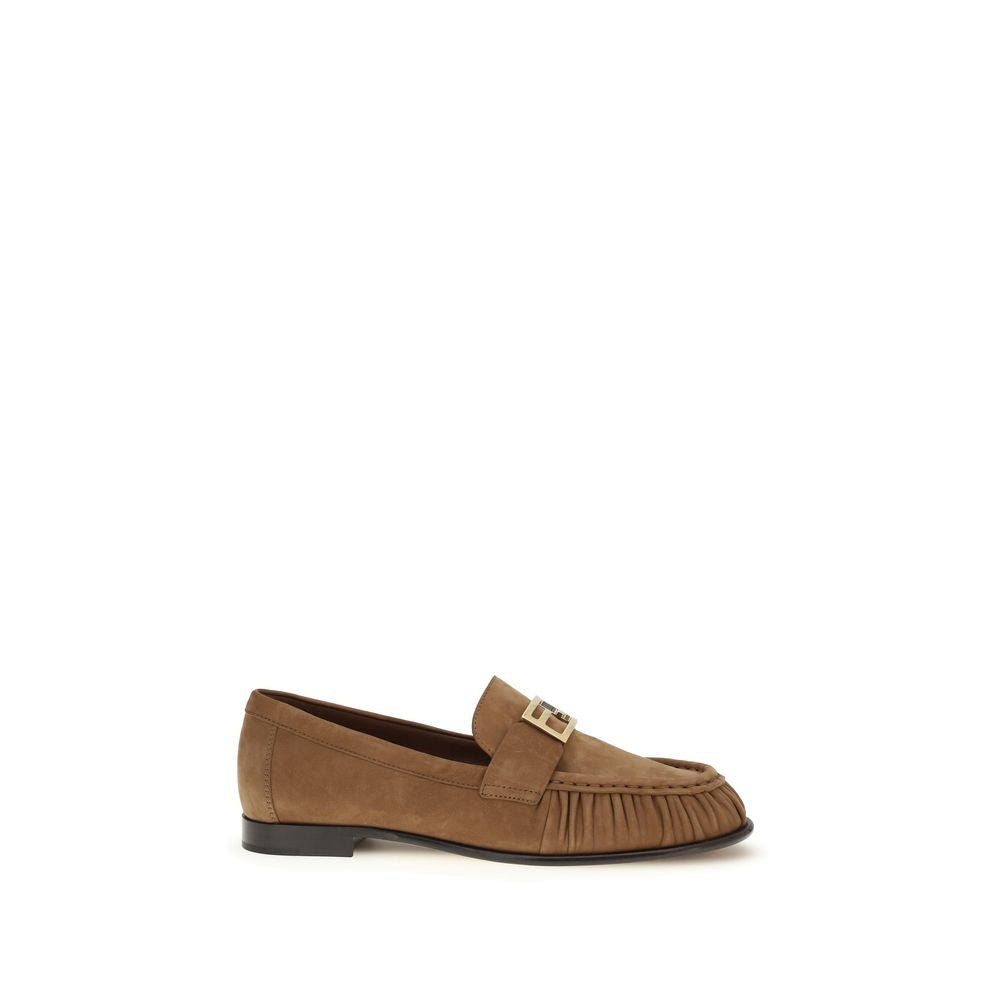 Fendi Brown Calf Leather Bos Taurus Slip-On Loafers - ClickThatClicks 