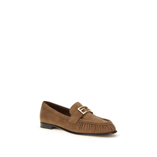 Fendi Brown Calf Leather Bos Taurus Slip-On Loafers - ClickThatClicks 