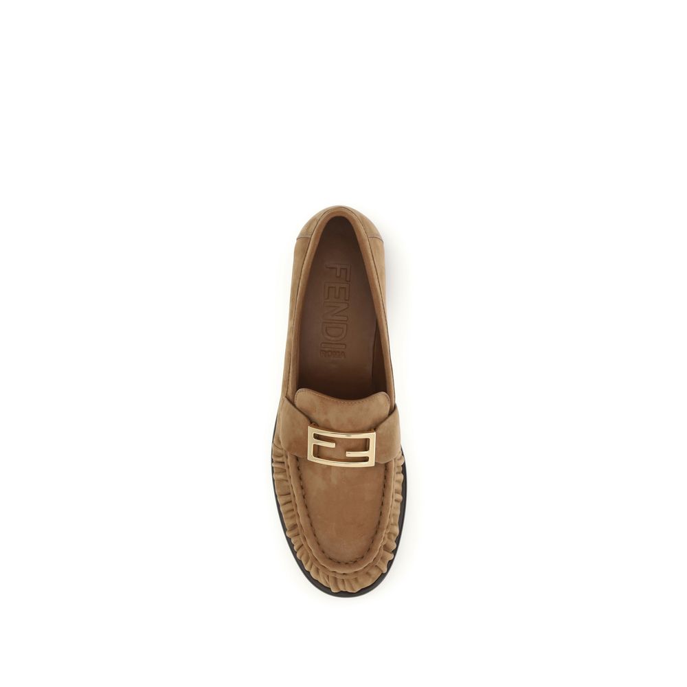 Fendi Brown Calf Leather Bos Taurus Slip-On Loafers - ClickThatClicks 