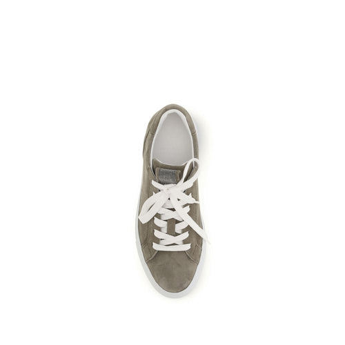 Brunello Cucinelli Gray Calf Leather Bos Taurus Sneakers - ClickThatClicks 