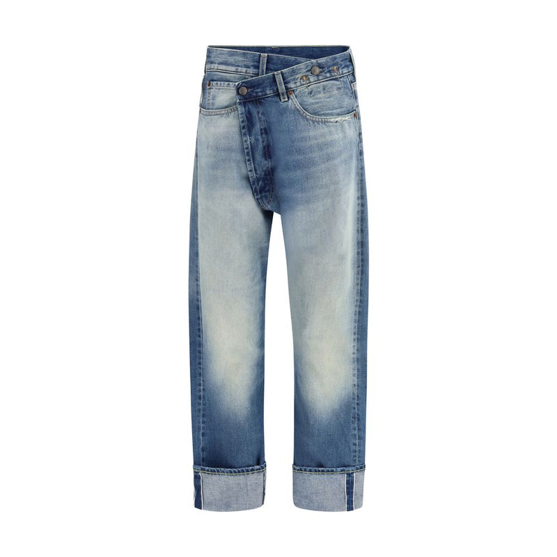 R13 Blue Cotton Straight-Leg Jeans - ClickThatClicks 