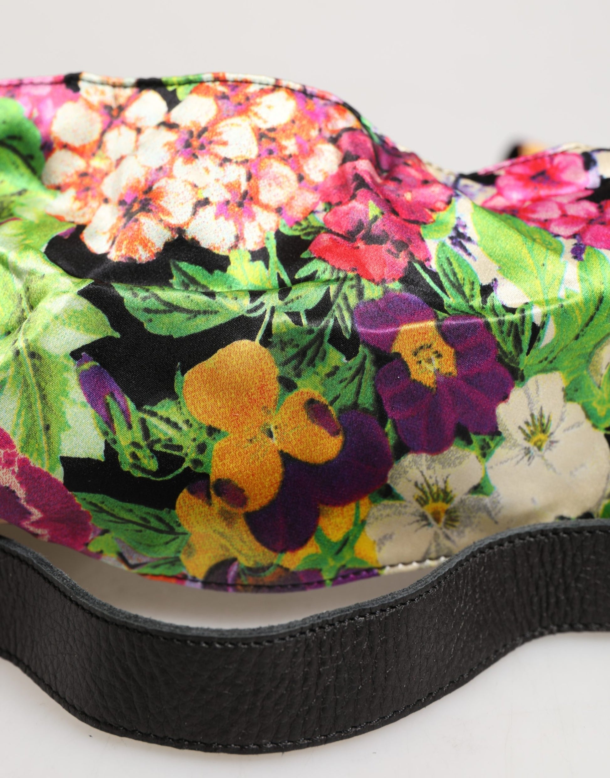 Cavalli Class Multicolor Floral Wide Waist Gold Metal Buckle Cintura Belt - ClickThatClicks 