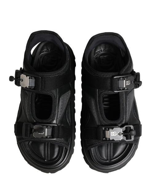 Dolce & Gabbana Black Logo Detailed Men Chunky Sandals Shoes - ClickThatClicks 
