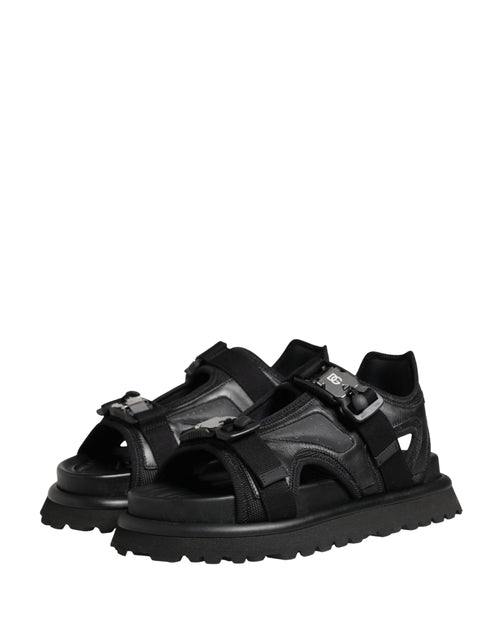 Dolce & Gabbana Black Logo Detailed Men Chunky Sandals Shoes - ClickThatClicks 