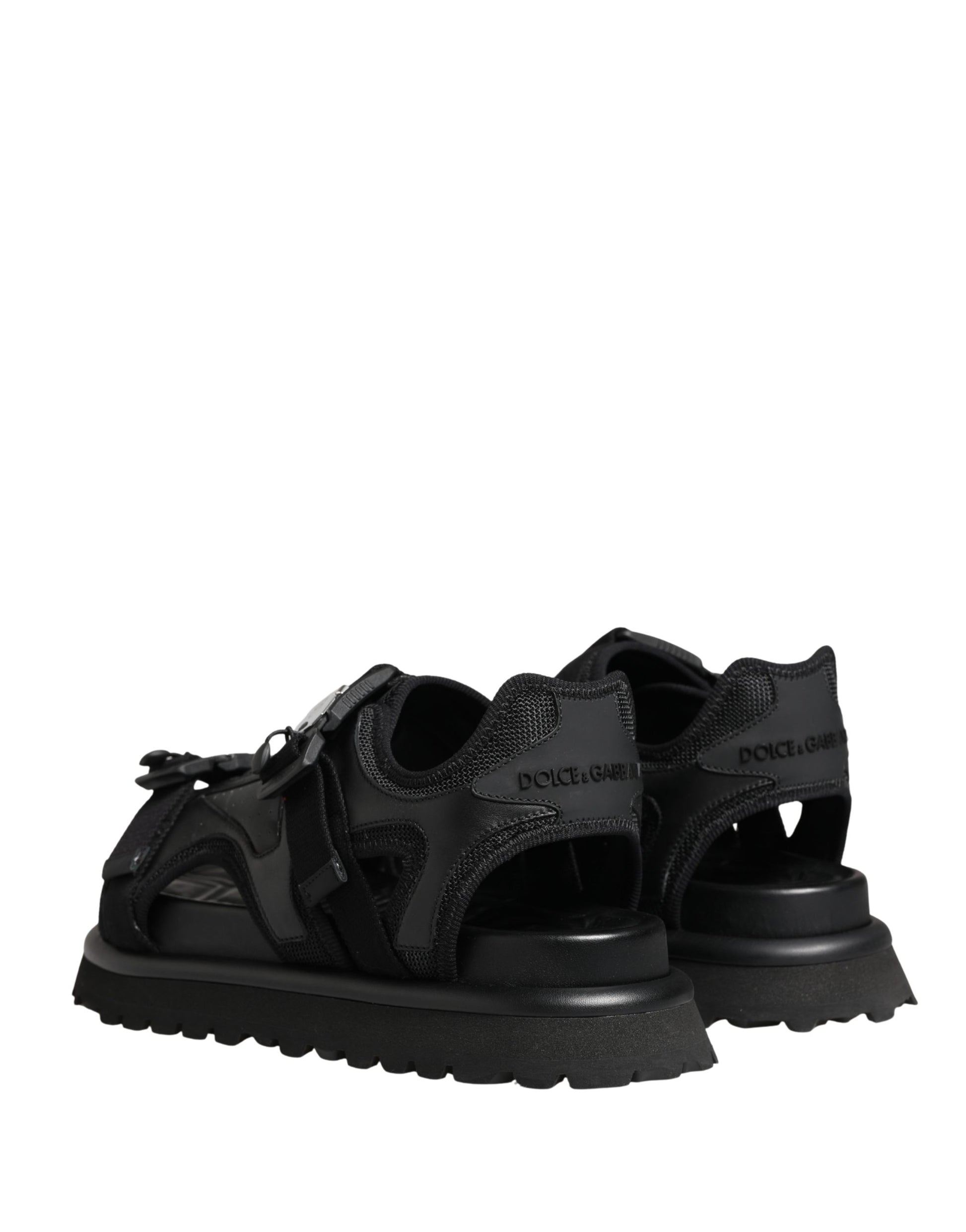 Dolce & Gabbana Black Logo Detailed Men Chunky Sandals Shoes - ClickThatClicks 