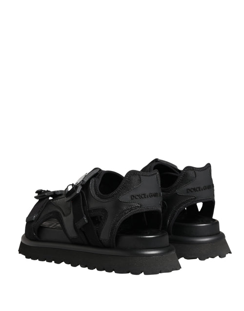 Dolce & Gabbana Black Logo Detailed Men Chunky Sandals Shoes - ClickThatClicks 