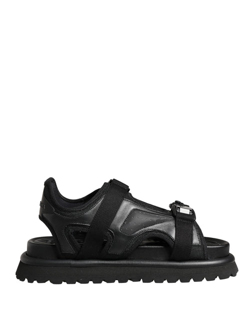 Dolce & Gabbana Black Logo Detailed Men Chunky Sandals Shoes - ClickThatClicks 