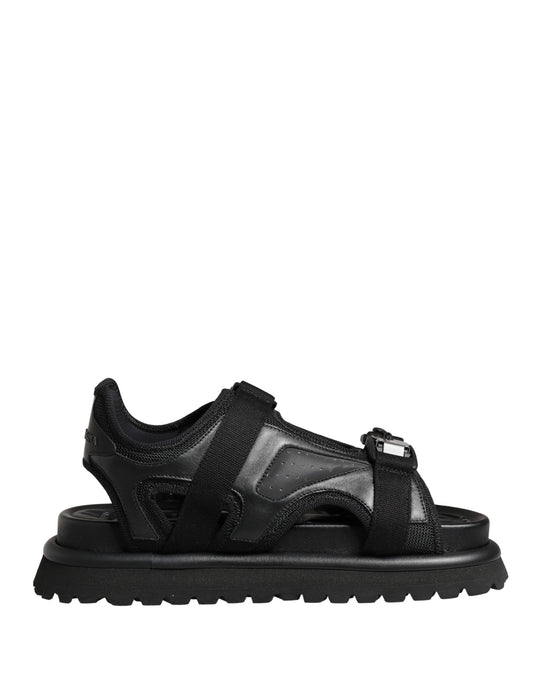 Dolce & Gabbana Black Logo Detailed Men Chunky Sandals Shoes - ClickThatClicks 