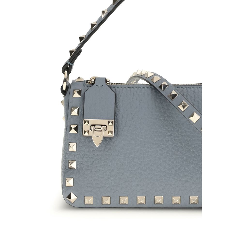 Valentino Garavani Blue Calf Leather Bos Taurus Shoulder Bag - ClickThatClicks 