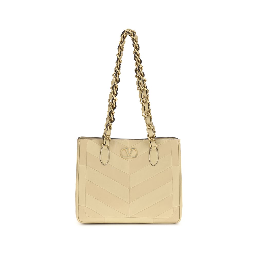 Valentino Garavani Gold Napa Leather / Calf Bos Taurus Shoulder Bag - ClickThatClicks 