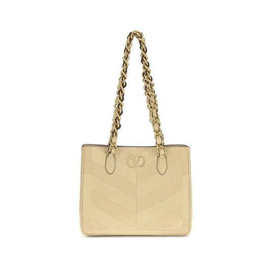 Valentino Garavani Gold Napa Leather / Calf Bos Taurus Shoulder Bag - ClickThatClicks 