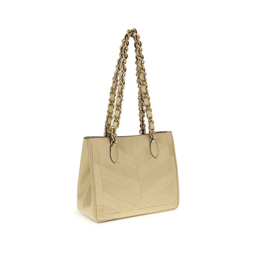 Valentino Garavani Gold Napa Leather / Calf Bos Taurus Shoulder Bag - ClickThatClicks 