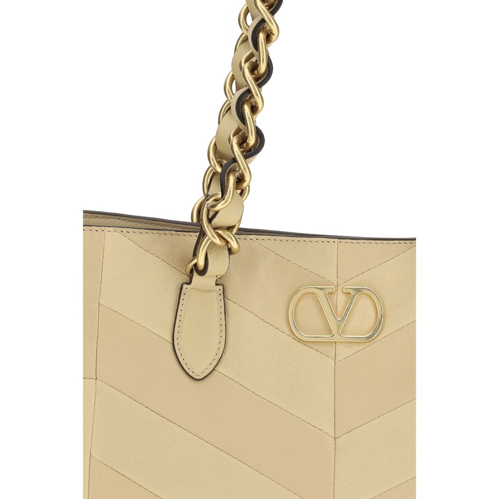 Valentino Garavani Gold Napa Leather / Calf Bos Taurus Shoulder Bag - ClickThatClicks 