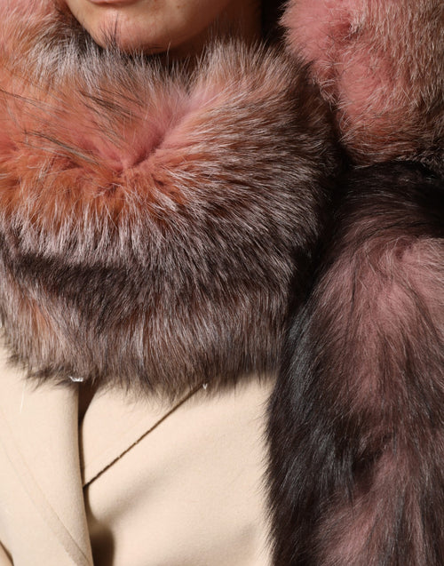 Dolce & Gabbana Pink Frost Fox Fur Neck Warmer Winter Scarf - ClickThatClicks 