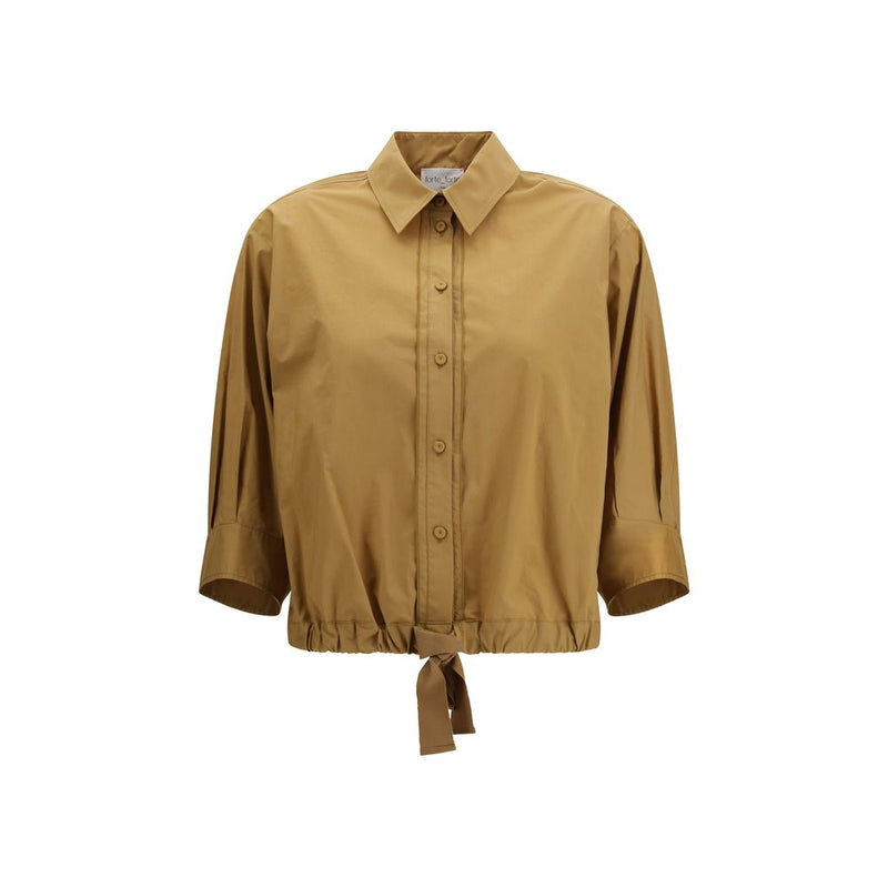 Forte_Forte Bicolor Cotton Shortsleeve Shirt - ClickThatClicks 