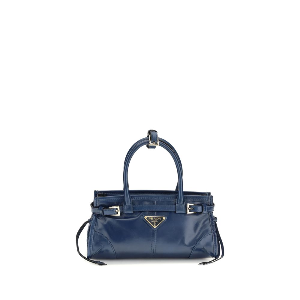 Prada Blue Calf Leather Bos Taurus Handbag - ClickThatClicks 