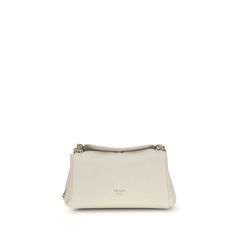 Prada White Calf Leather Bos Taurus Shoulder Bag - ClickThatClicks 