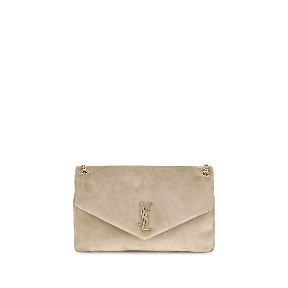 Saint Laurent Beige Calf Leather Bos Taurus Shoulder Bag - ClickThatClicks 
