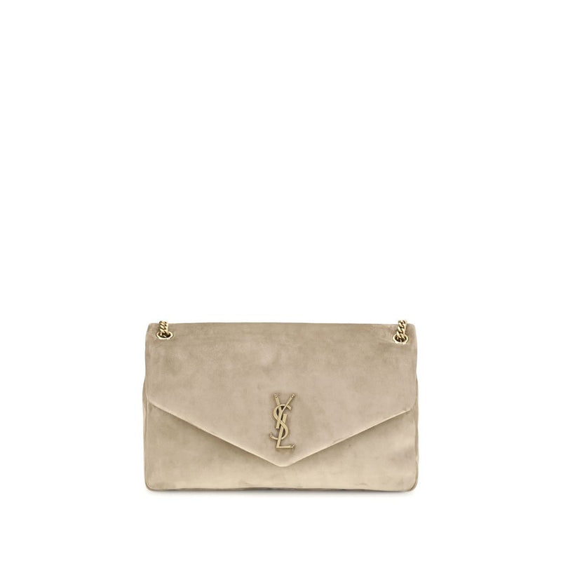 Saint Laurent Beige Calf Leather Bos Taurus Shoulder Bag - ClickThatClicks 