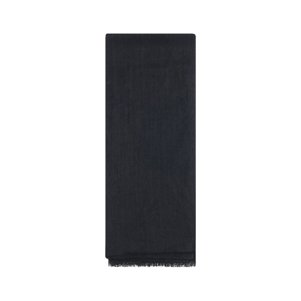 Brunello Cucinelli Black Cashmere Scarf - ClickThatClicks 