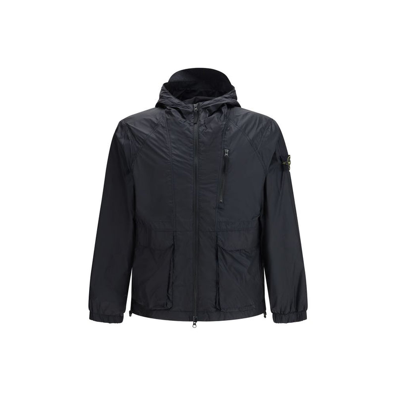 Stone Island Blue Polyamide Coat - ClickThatClicks 