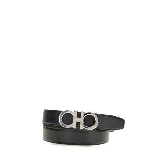 Ferragamo Black Calf Leather Bos Taurus Regular Belt - ClickThatClicks 