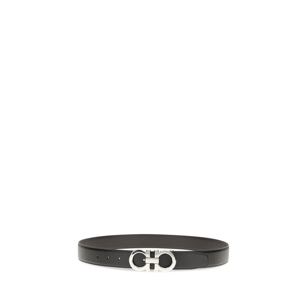 Ferragamo Black Calf Leather Bos Taurus Regular Belt - ClickThatClicks 