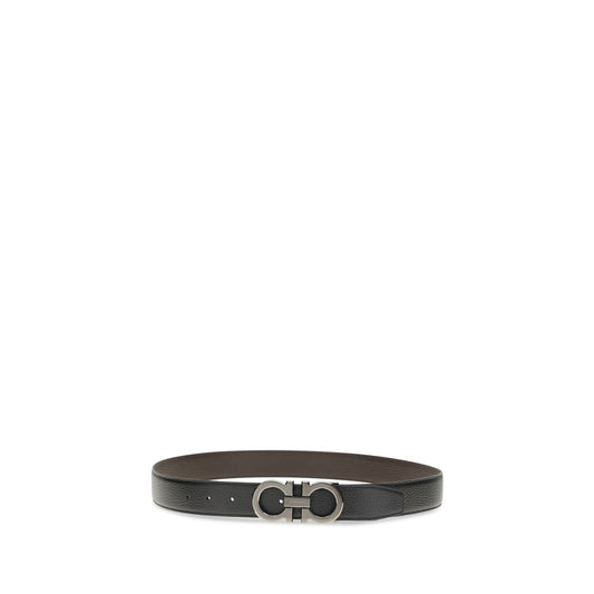 Ferragamo Black Calf Leather Bos Taurus Regular Belt - ClickThatClicks 