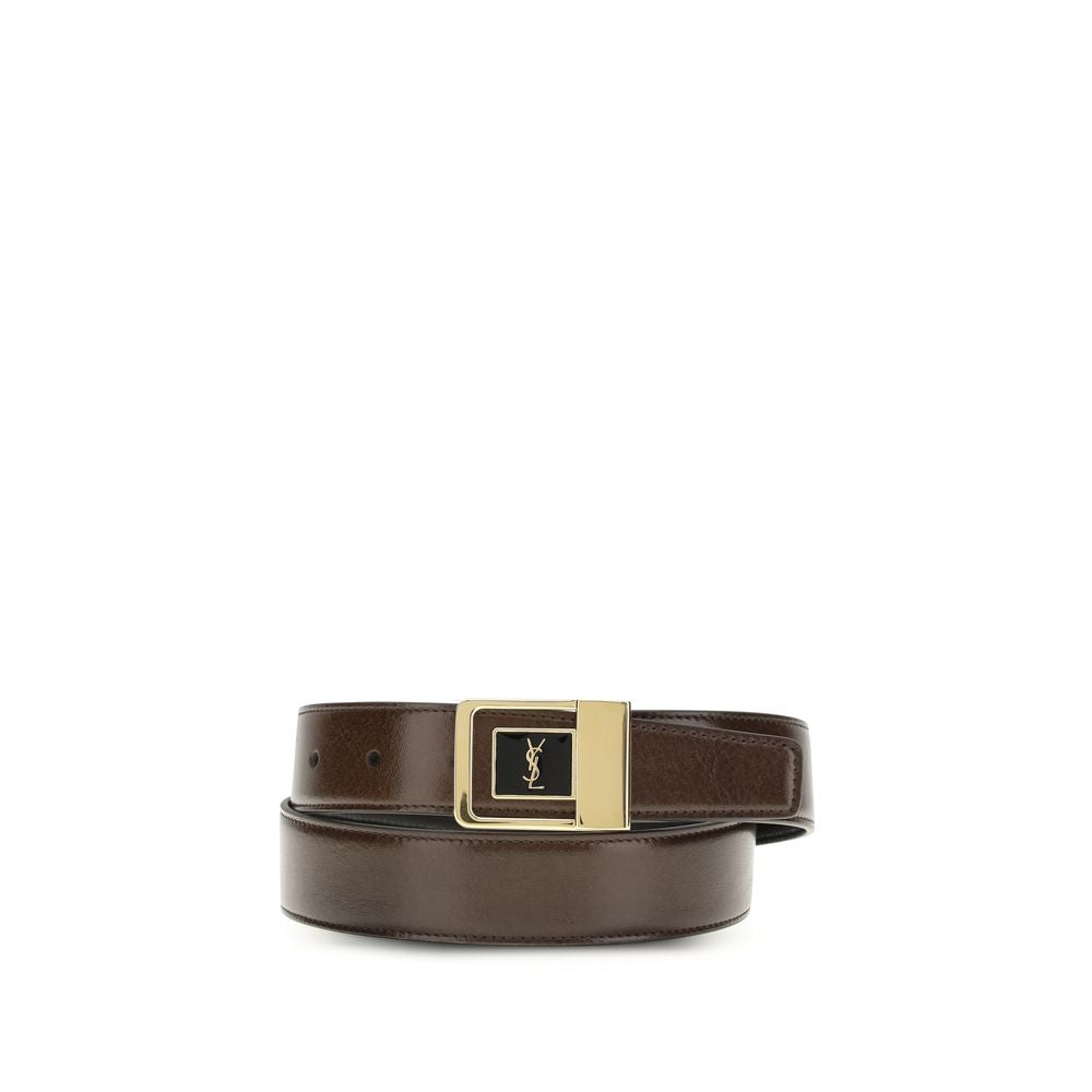 Saint Laurent Bicolor Calf Leather Bos Taurus Regular Belt - ClickThatClicks 