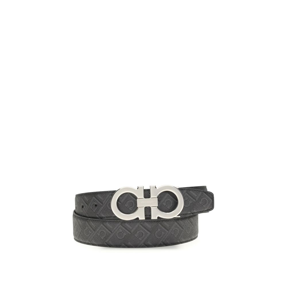 Ferragamo Black Calf Leather Bos Taurus Regular Belt - ClickThatClicks 