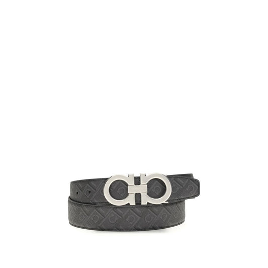Ferragamo Black Calf Leather Bos Taurus Regular Belt - ClickThatClicks 