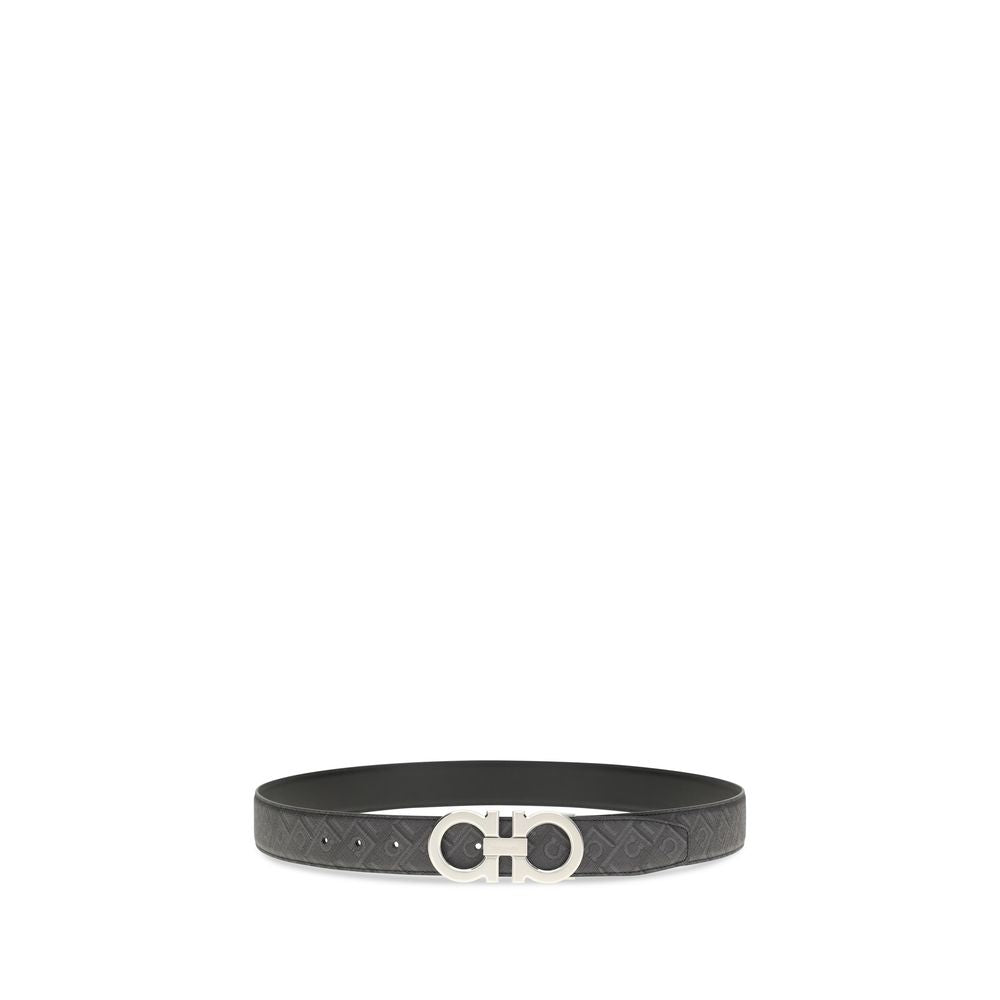 Ferragamo Black Calf Leather Bos Taurus Regular Belt - ClickThatClicks 