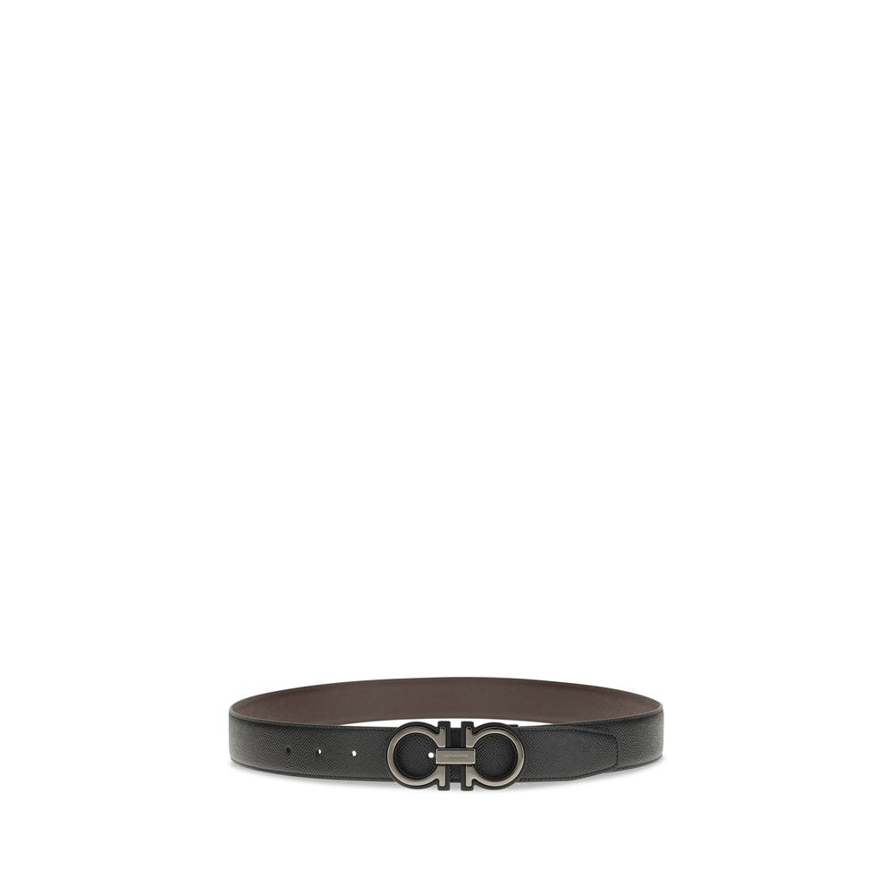 Ferragamo Black Calf Leather Bos Taurus Regular Belt - ClickThatClicks 