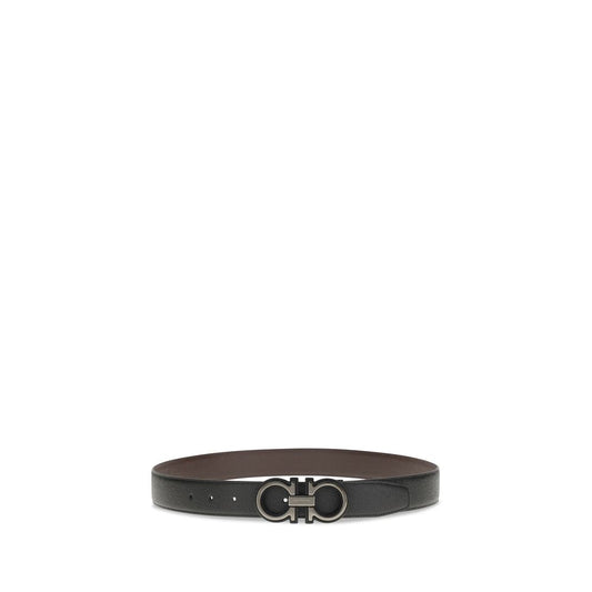 Ferragamo Black Calf Leather Bos Taurus Regular Belt - ClickThatClicks 