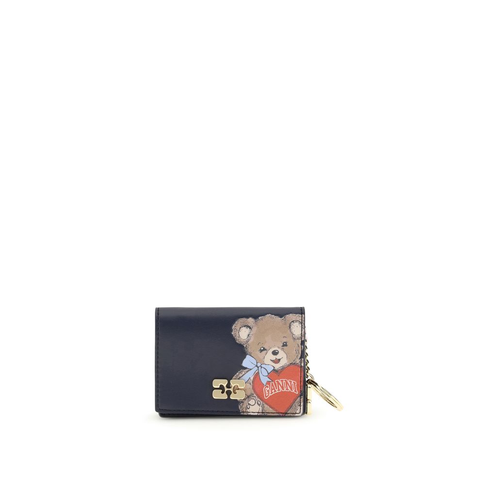 Ganni Black Recycled Leather Wallet - ClickThatClicks 