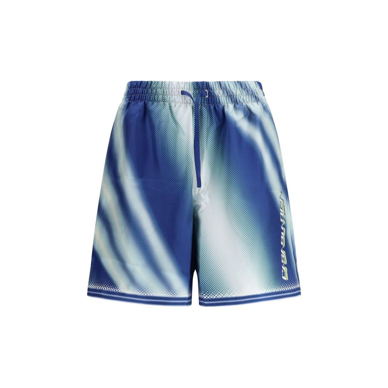 Casablanca Blue Silk Bermuda Shorts - ClickThatClicks 