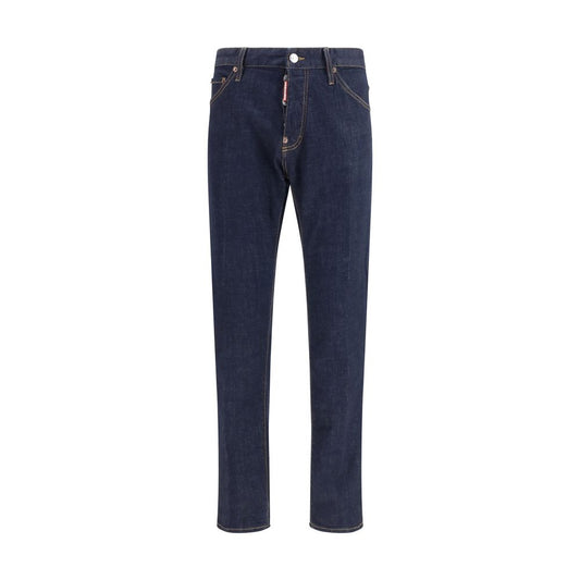 Dsquared² Blue Calf Leather Bos Taurus Jeans Denim
