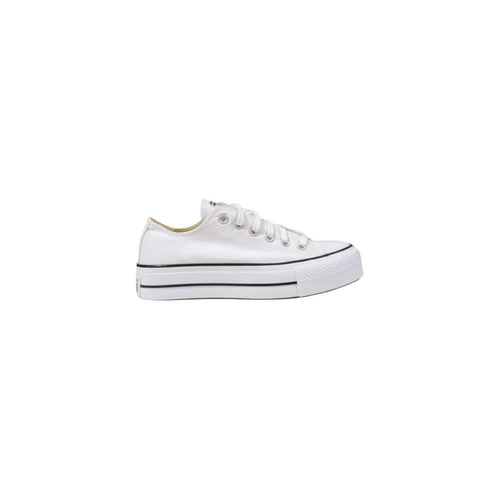 Converse White Fabric Platform Sneakers - ClickThatClicks 
