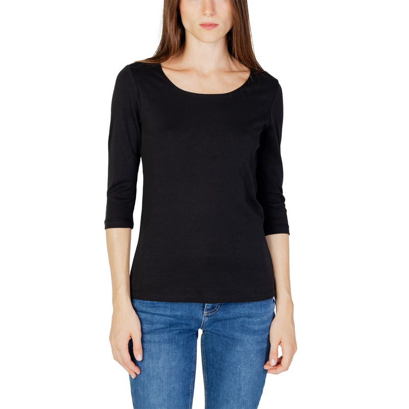 Street One Black Cotton Long Sleeve T-Shirt - ClickThatClicks 