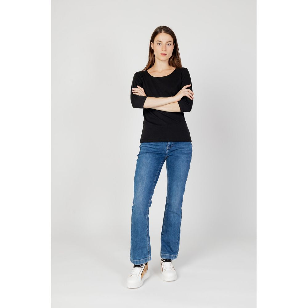 Street One Black Cotton Long Sleeve T-Shirt - ClickThatClicks 