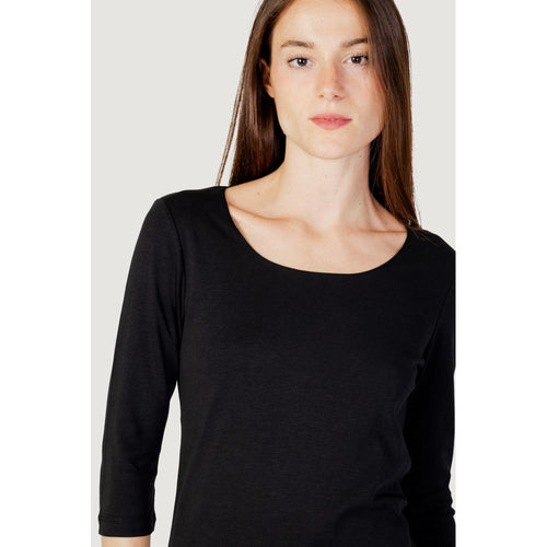 Street One Black Cotton Long Sleeve T-Shirt - ClickThatClicks 