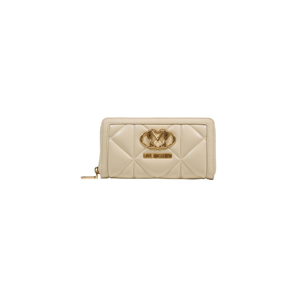 Love Moschino Cream Artificial Leather Wallet - ClickThatClicks 