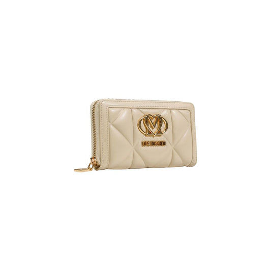 Love Moschino Cream Artificial Leather Wallet - ClickThatClicks 
