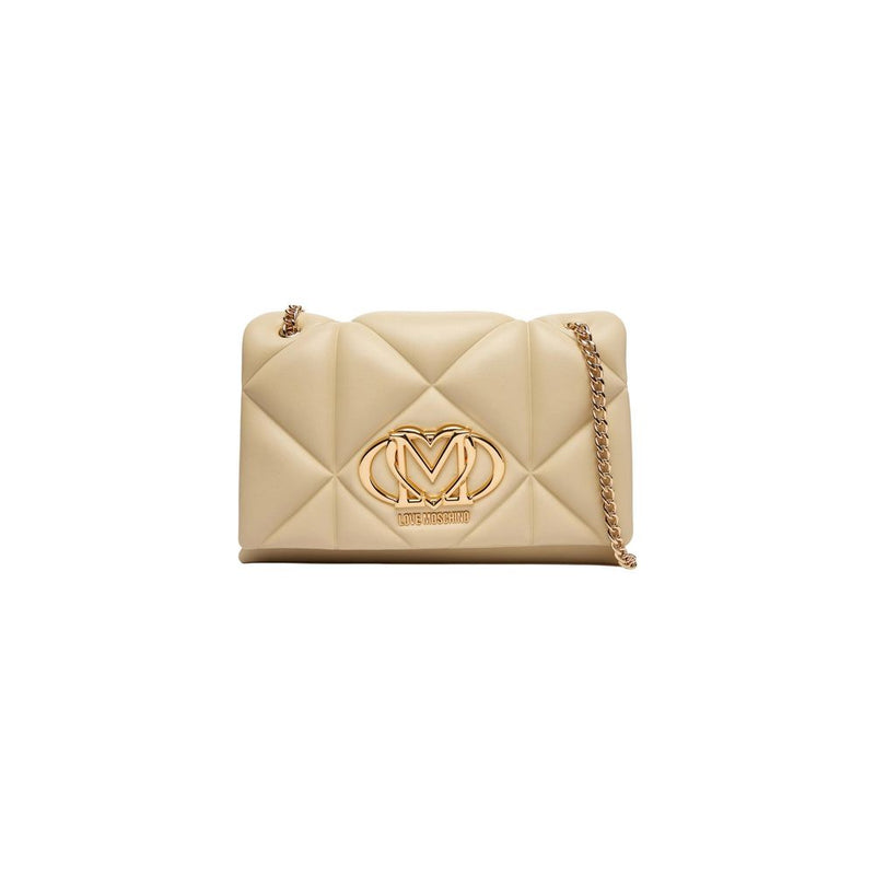 Love Moschino Beige Artificial Leather Handbag - ClickThatClicks 
