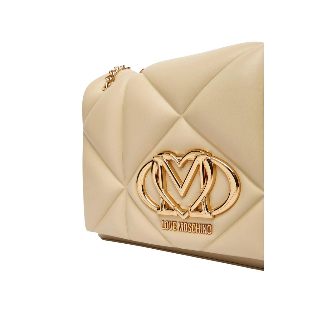 Love Moschino Beige Artificial Leather Handbag - ClickThatClicks 